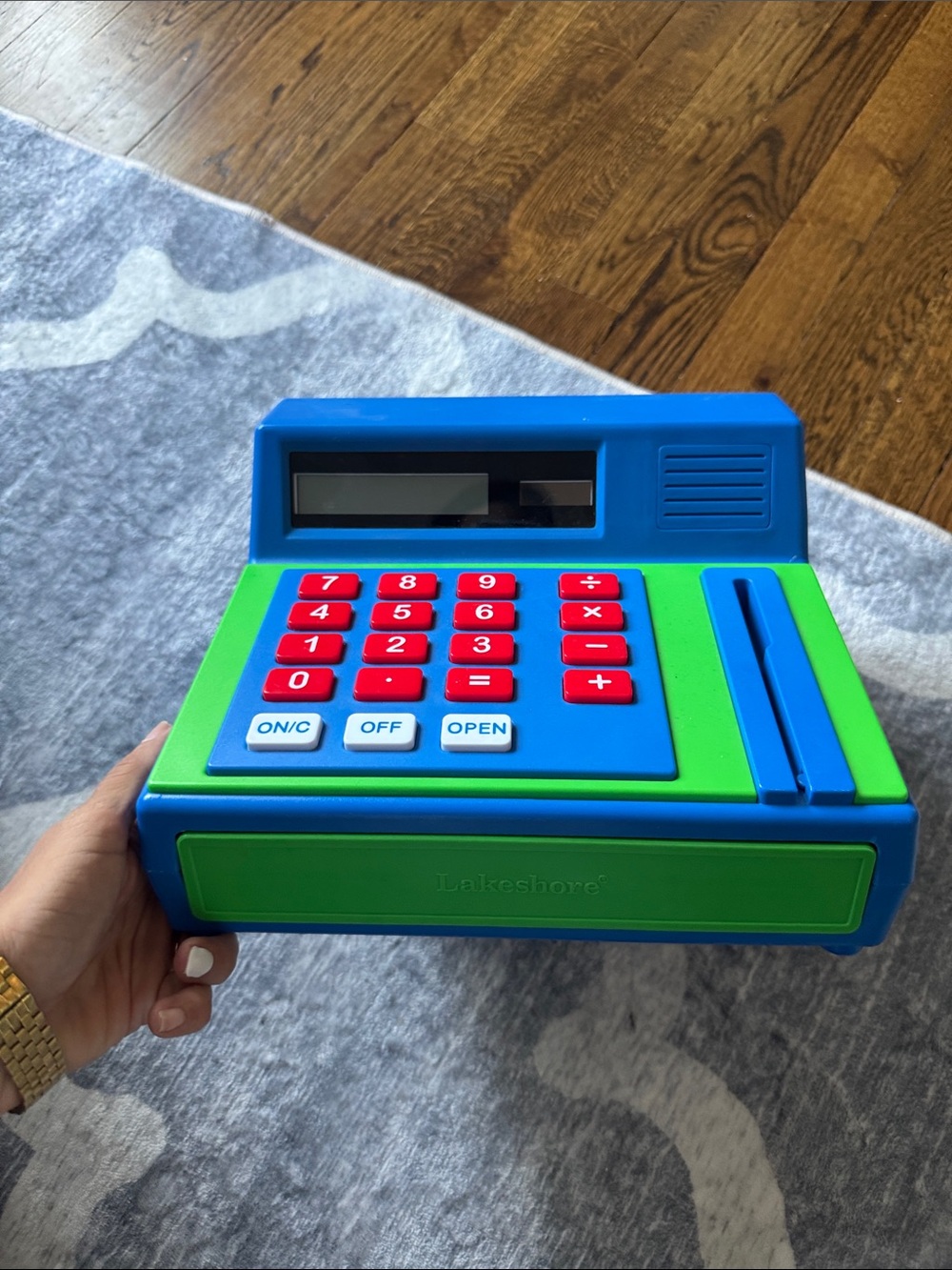 Lakeshore Blue & Green Toy Cash Register for Kids